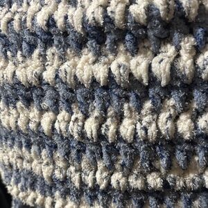 Cozy Blue and White Knit Blanket